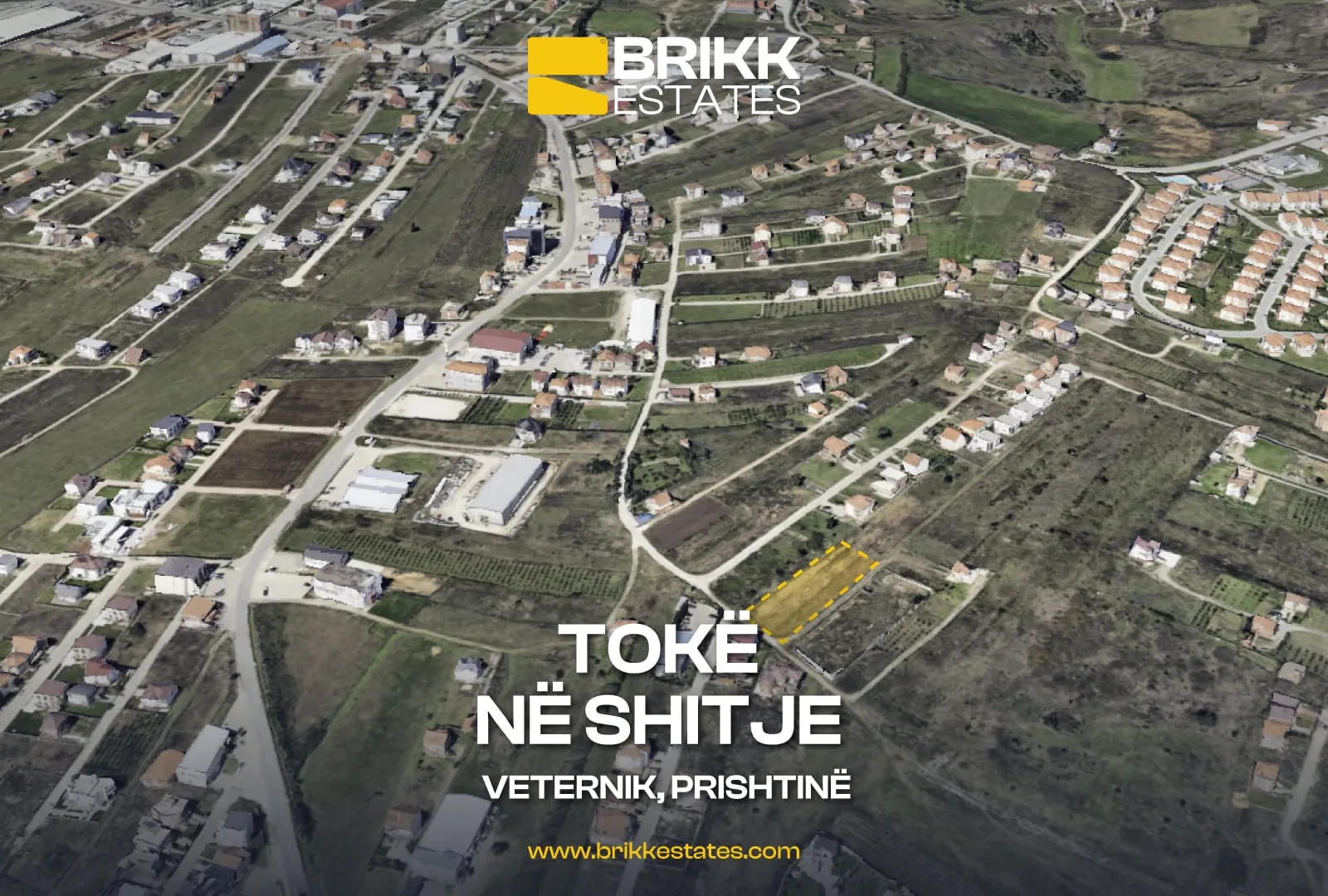 Pamje nga lart, tokë në shitje në Hajvali, Prishtinë, Ref B343 (1/2)