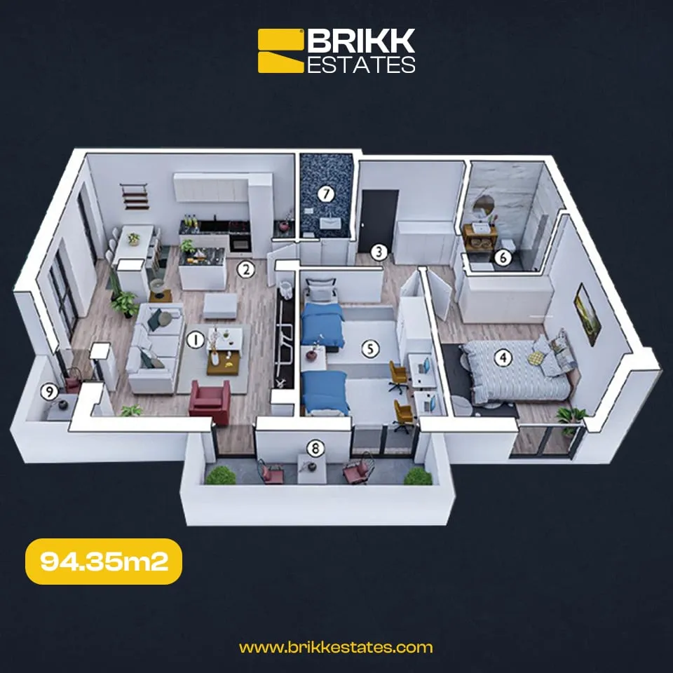Planimetria, banesë në shitje në Fushë Kosovë, Ref B335 (4/4)