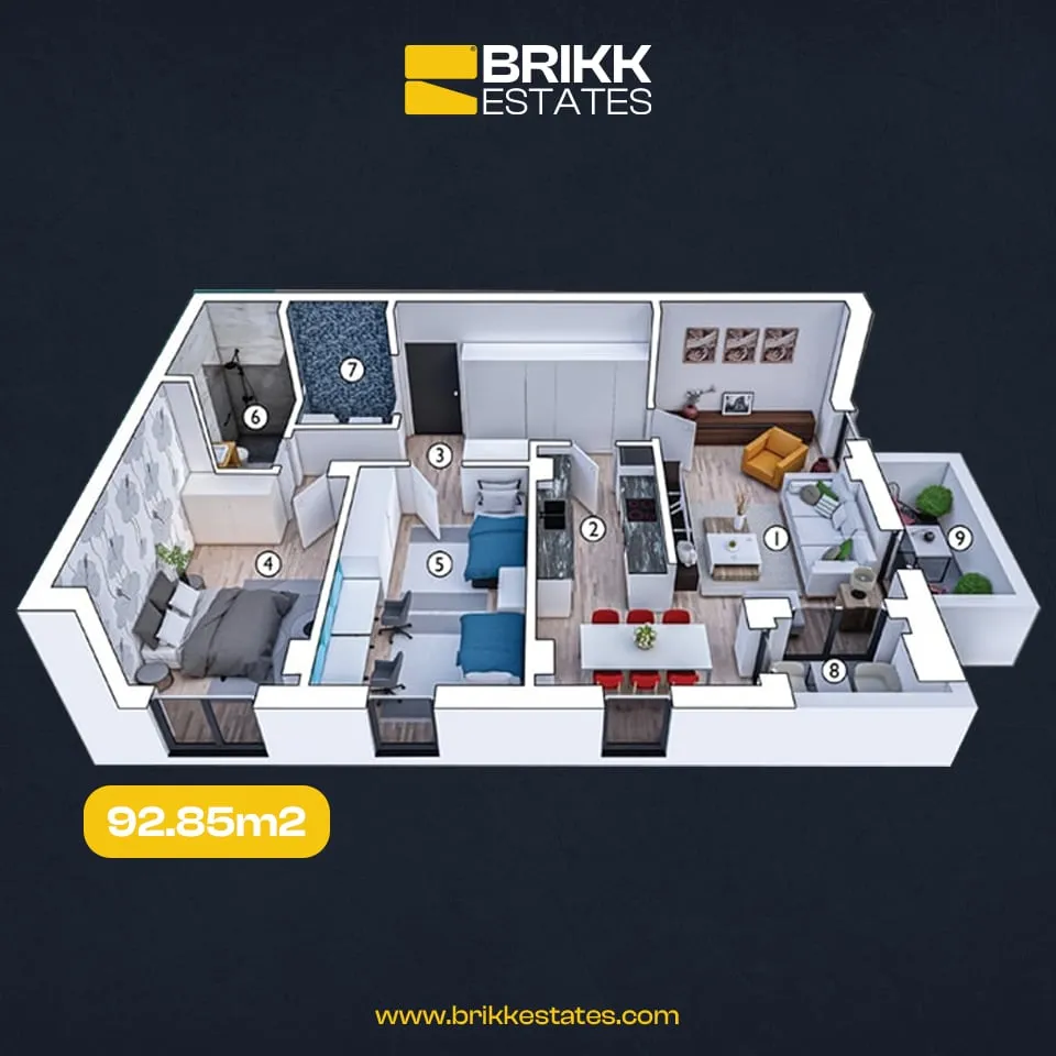 Planimetria, banesë në shitje në Fushë Kosovë, Ref B334 (4/4)