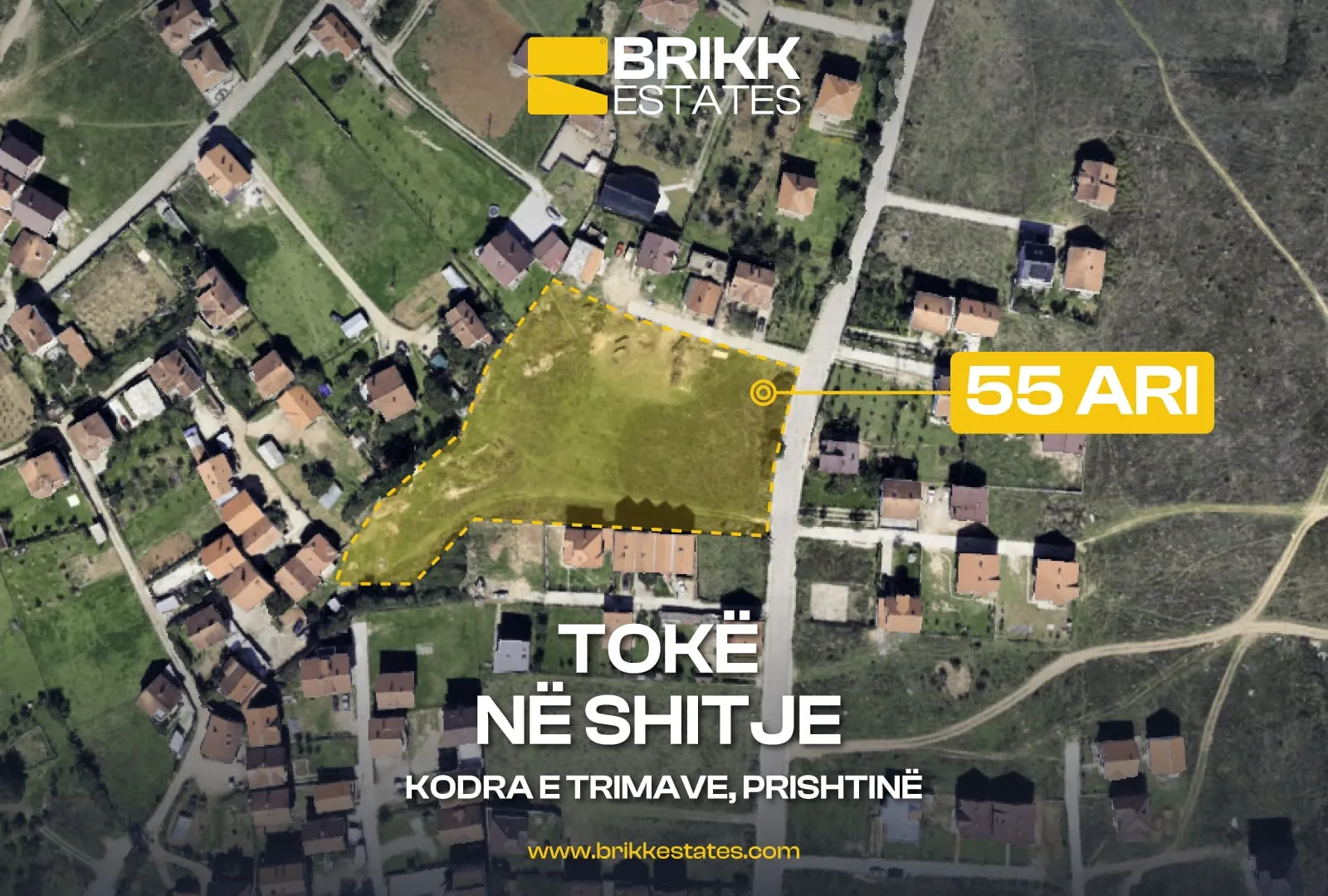 Pamje nga lart, tokë në shitje në Kodrën e Trimave, Prishtinë, Ref B342 (1/1)