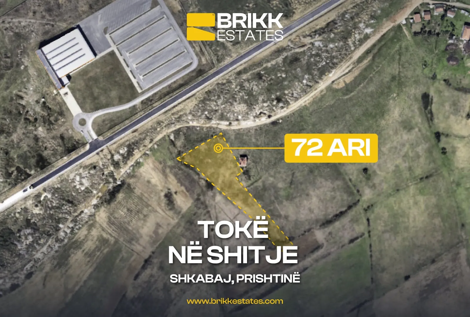 Pamje nga lart, tokë në shitje në Shkabaj, Prishtinë, Ref B338 (1/1)