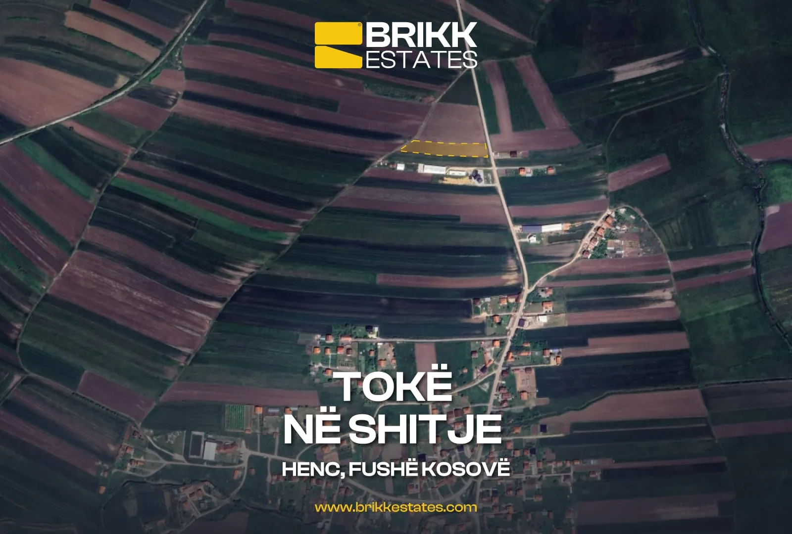 Pamje nga lart, tokë në shitje në Henc, Fushë Kosovë, Ref B341 (1/2)