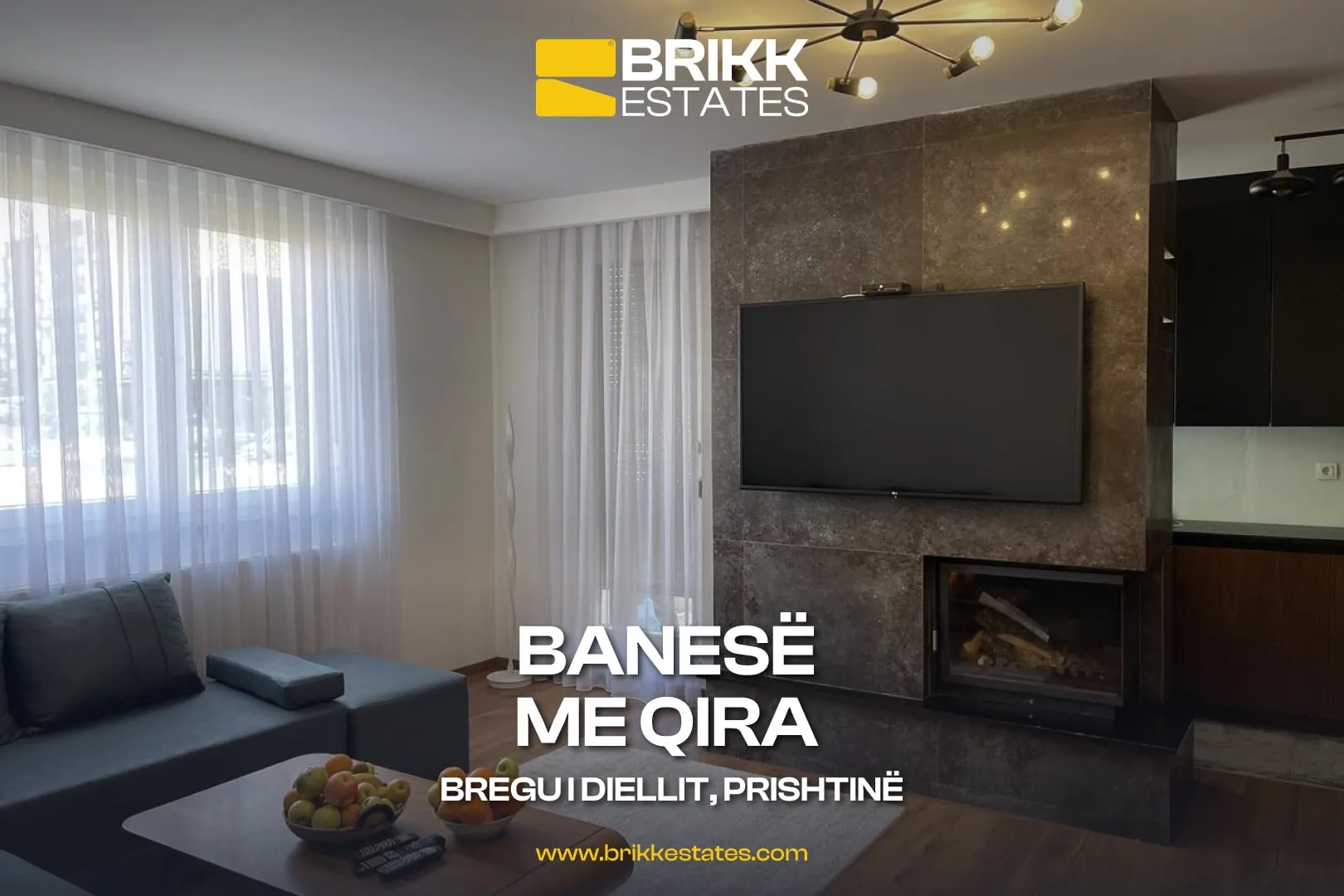 Living room, apartment for rent in Bregu i Diellit, Prishtina, Ref B318 (9/9)