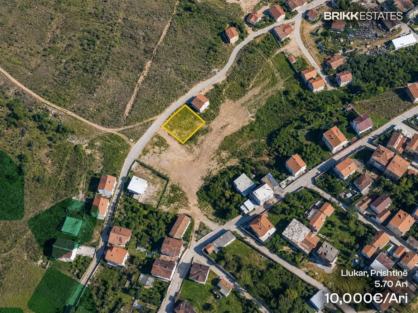 Pamje nga lart, tokë në shitje në Llukar, Prishtinë, Ref B389 (1/1)