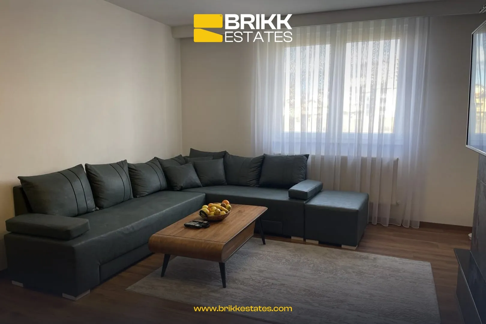 Living room, apartment for rent in Bregu i Diellit, Prishtina, Ref B318 (1/9)