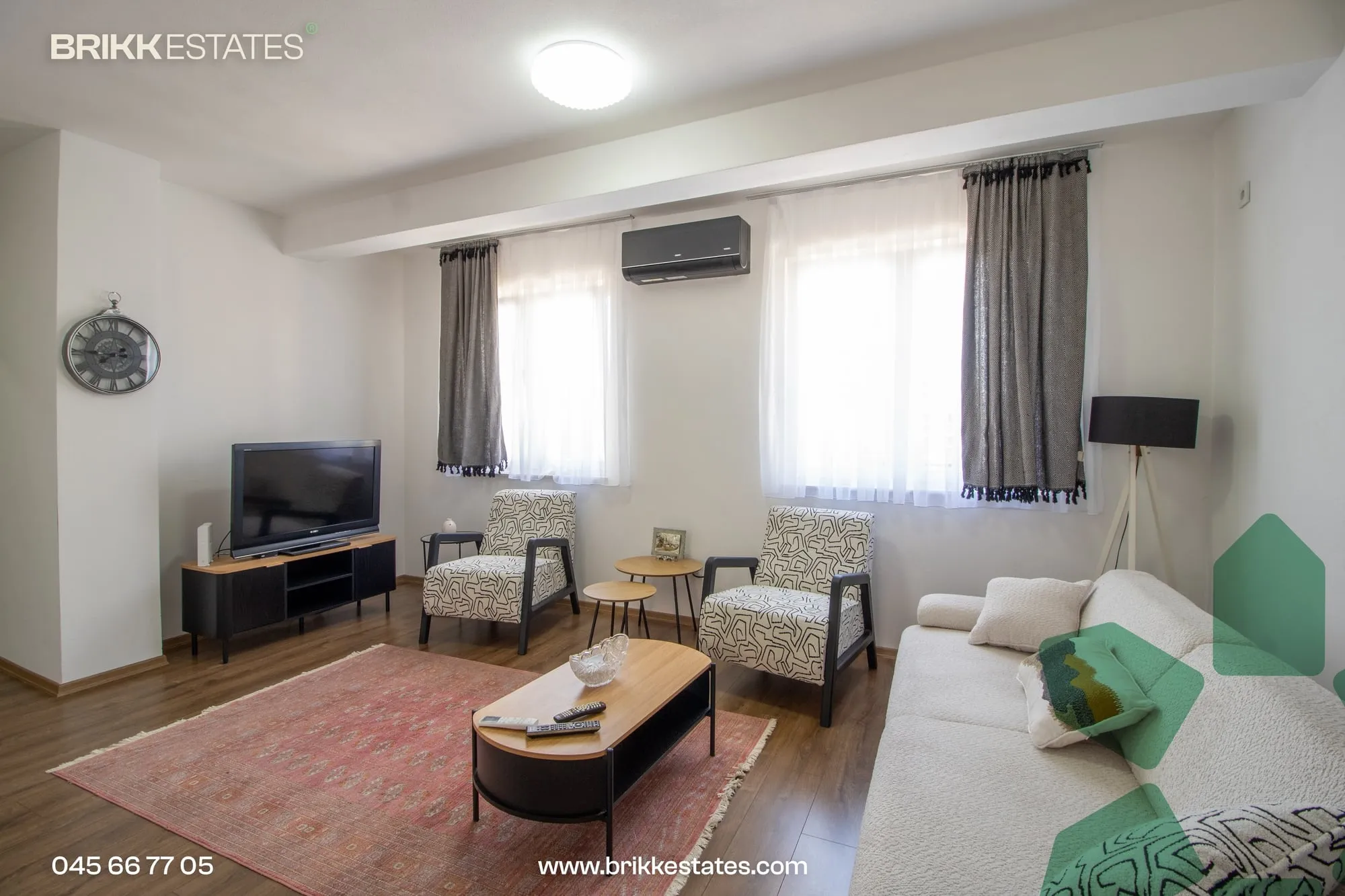 Living room, apartment for rent in Aktash, Prishtina, Ref B394 (1/10)