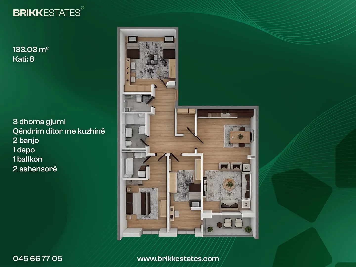 Floor plan, apartment for sale in Fushë Kosovë, Ref B397 (3/3)