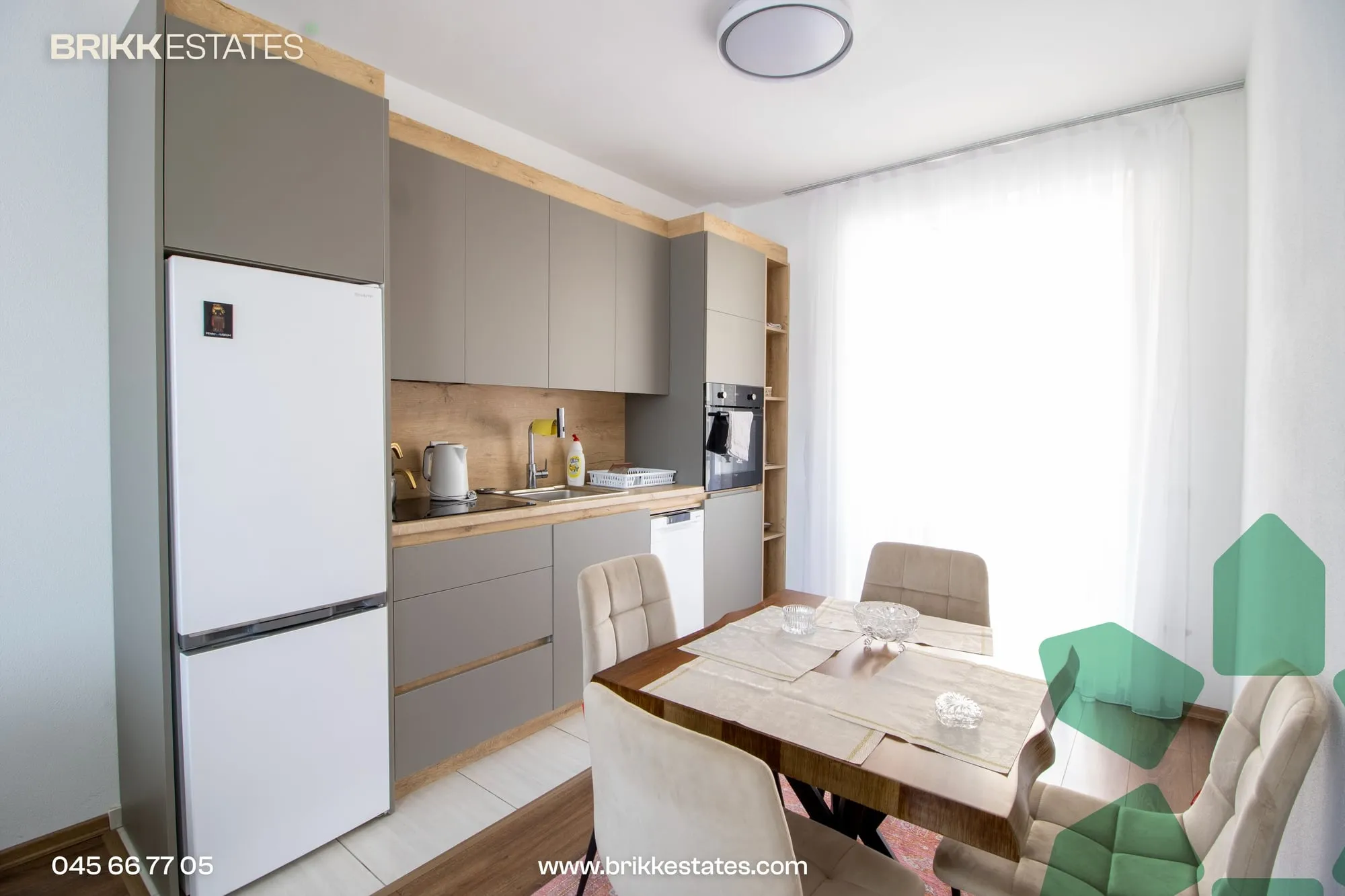 Living room with kitchen, apartment for rent in Aktash, Prishtina, Ref B394 (2/10)